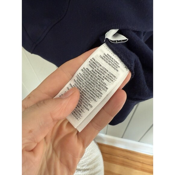 Polo Ralph Lauren Sweatshirt XXL Blue Wimbledon Quarter Zip Collar Logo - Picture 4 of 5